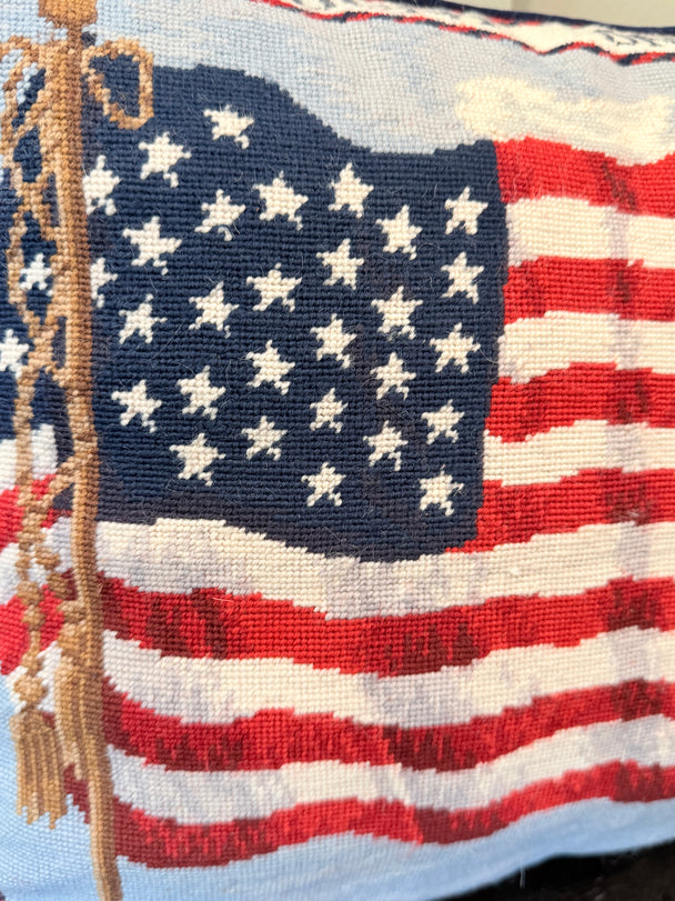 "Count on America" Needlepoint Pillow