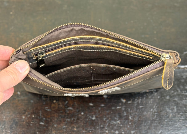 The Rufus Leather Wristlet