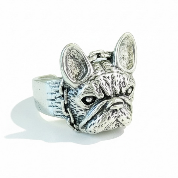Stainless French Bulldog Ring
