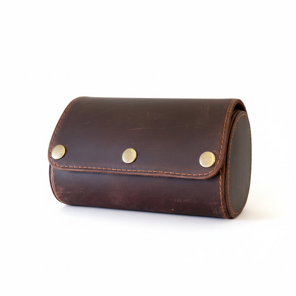 Leather Double Watch Travel Case